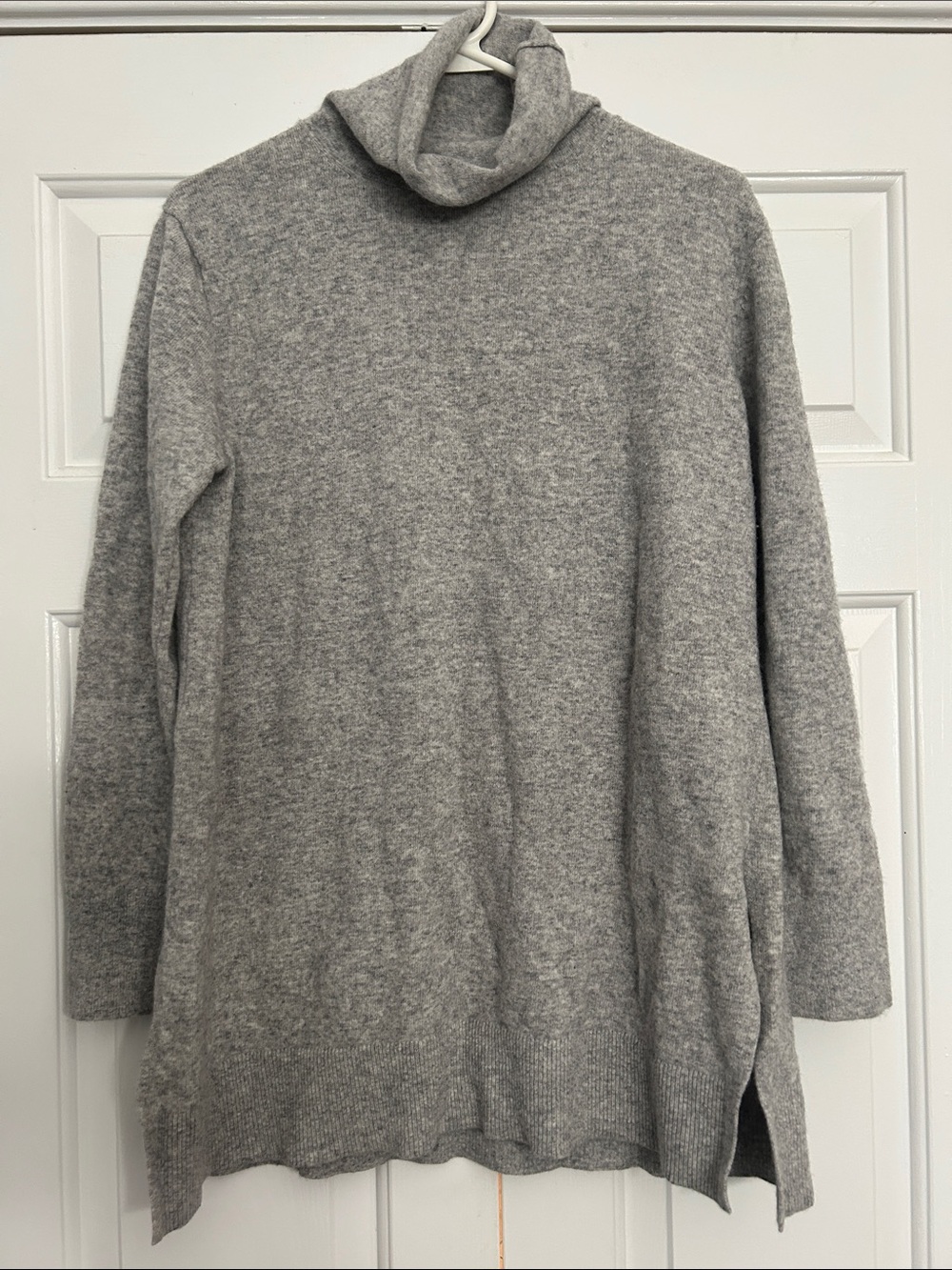 Ann Taylor Gray Cowl Neck Longline Sweater